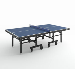 indoor blue table tennis table